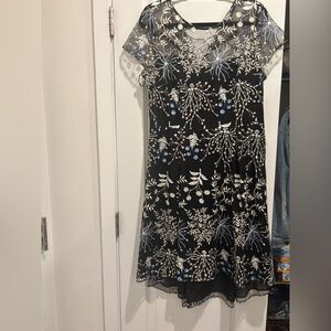 BRAND NEW, WITH TAG Adrianna Papell Black Dress with floral design